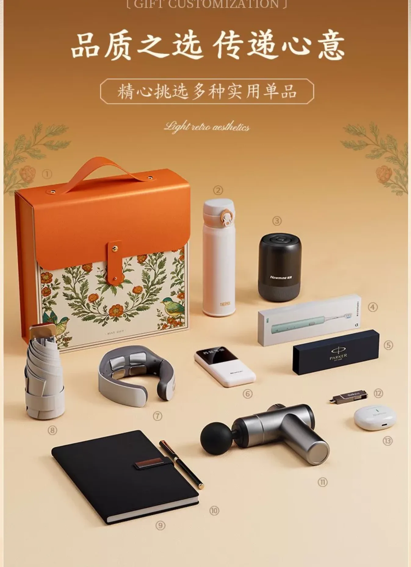 Red Vacuum Bottle Corporate Gift Set detail 3