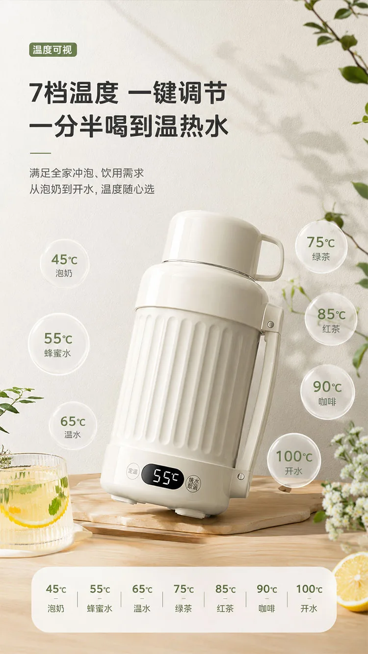 Smart Heating Compact Electric Travel Kettle for Office Use detail 3