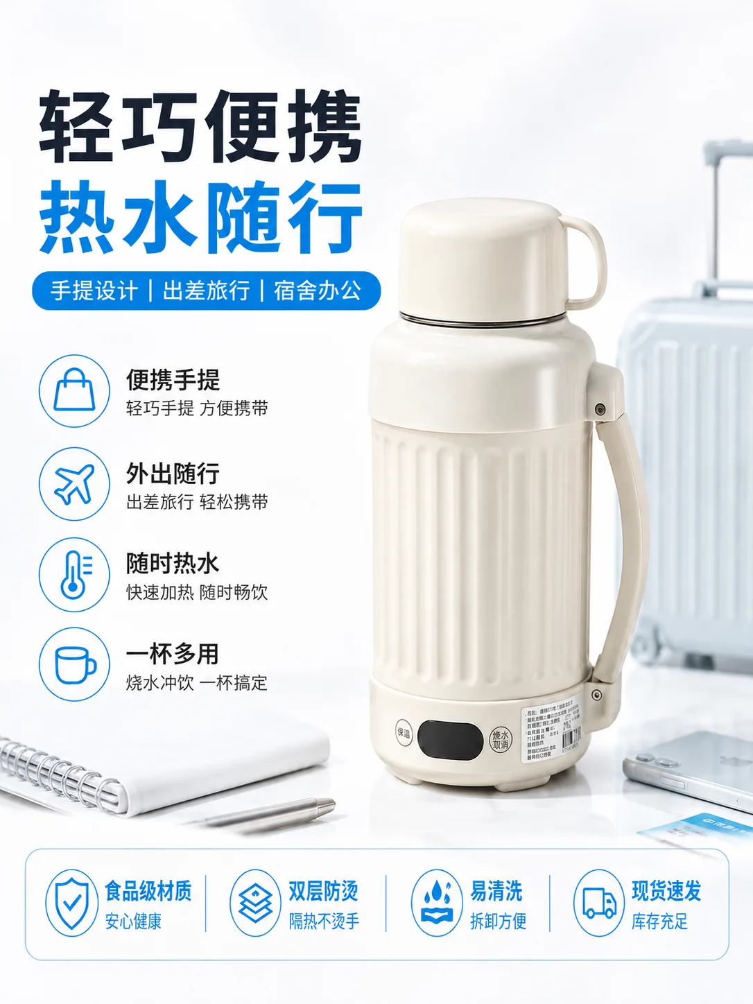 Smart Heating Compact Electric Travel Kettle for Office Use image 4