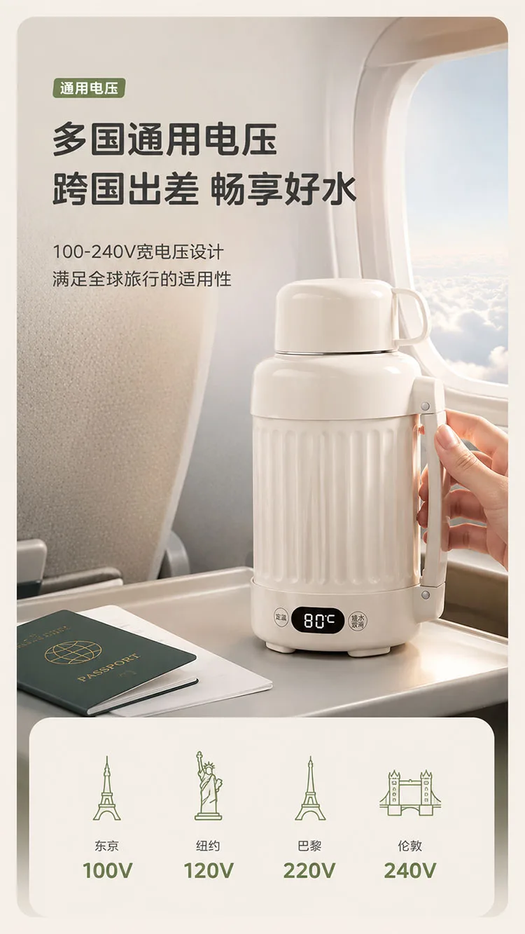 Smart Heating Compact Electric Travel Kettle for Office Use detail 7