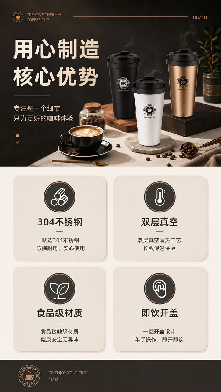 500ml Insulated Coffee Cup detail 6