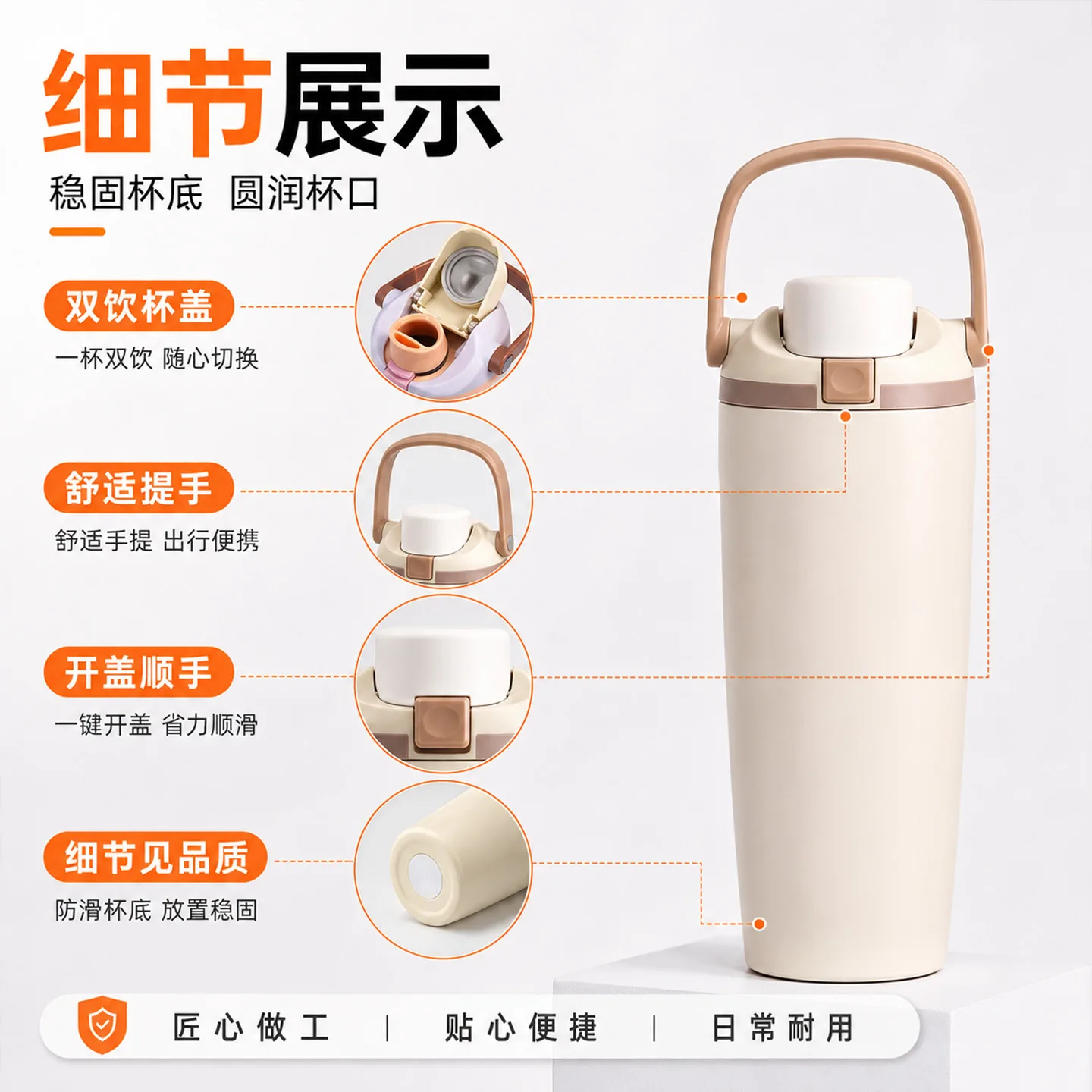 Macaron Color Insulated Handled Tumbler image 4