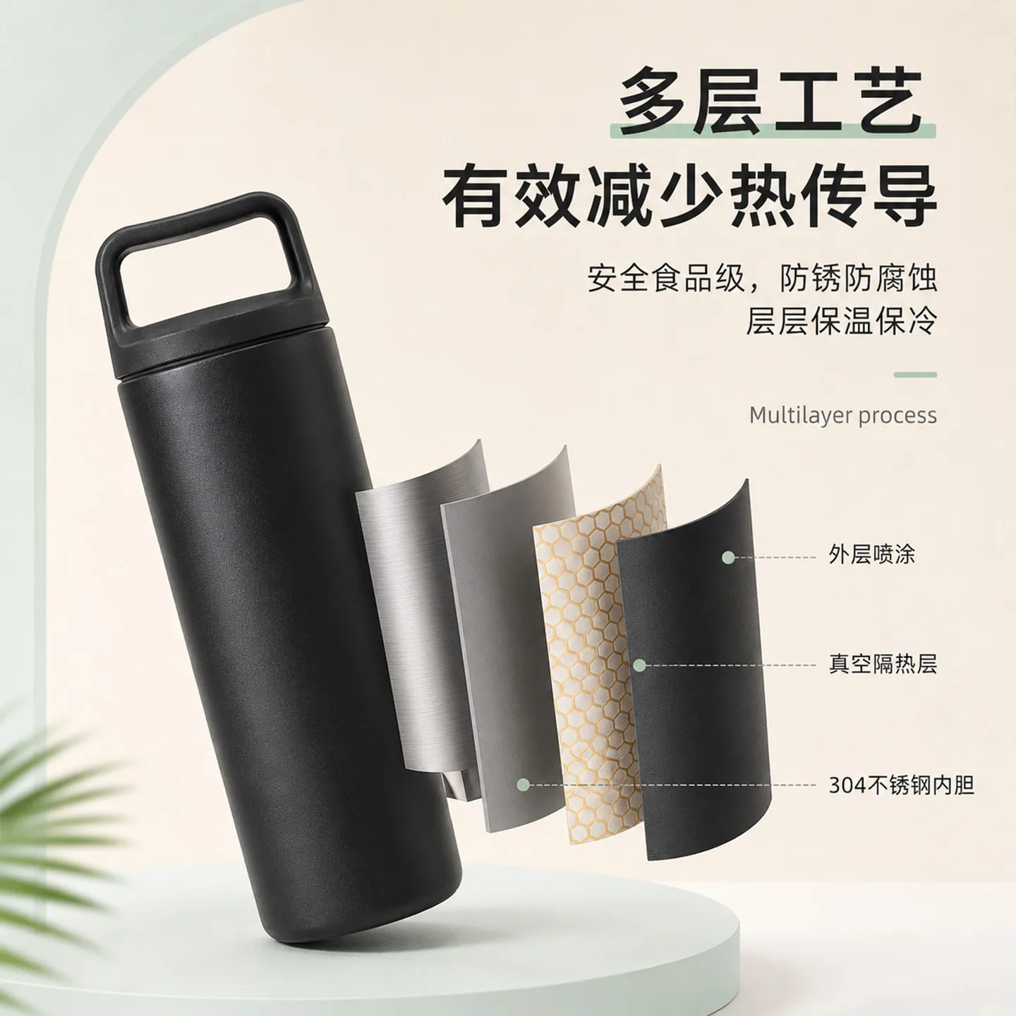Portable Angled Spout Insulated Water Bottle image 2