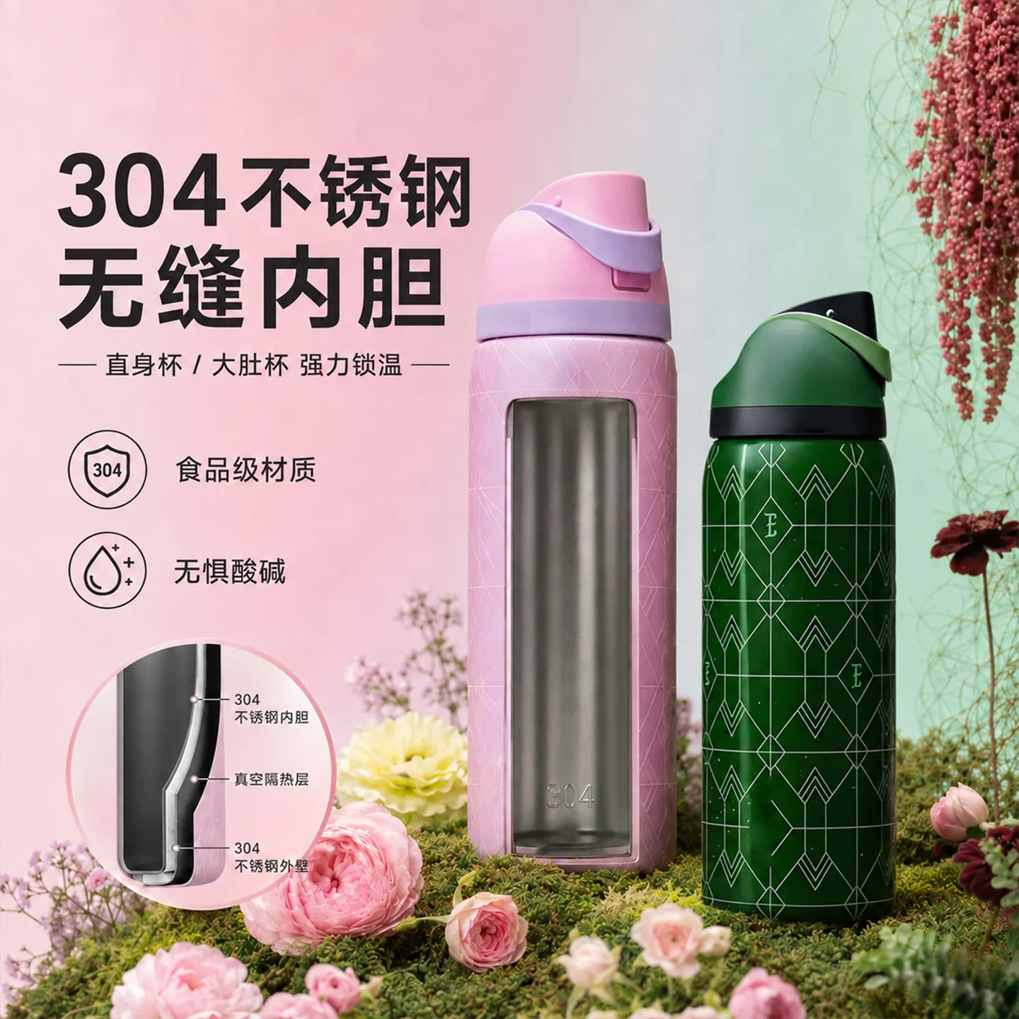 Dual Drink Flip Lid Insulated Tumbler image 2