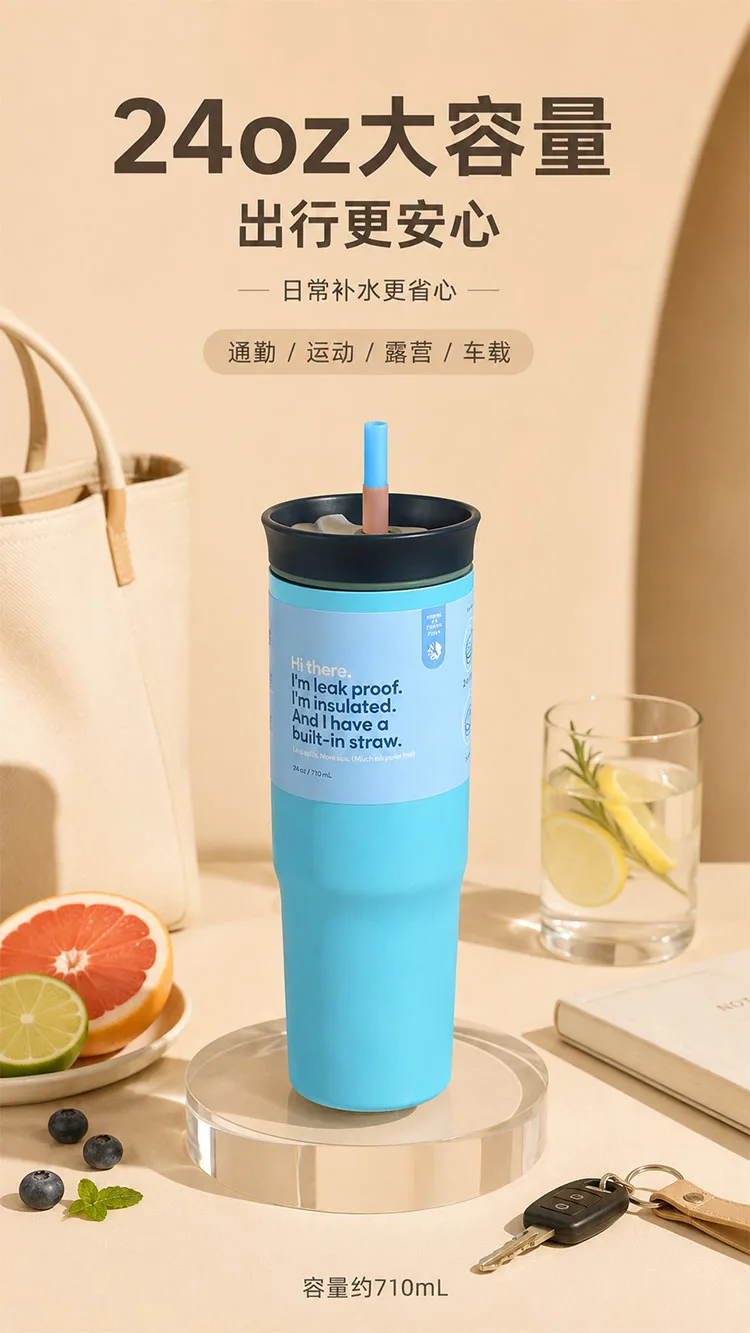Stainless Steel Straw Tumbler detail 5