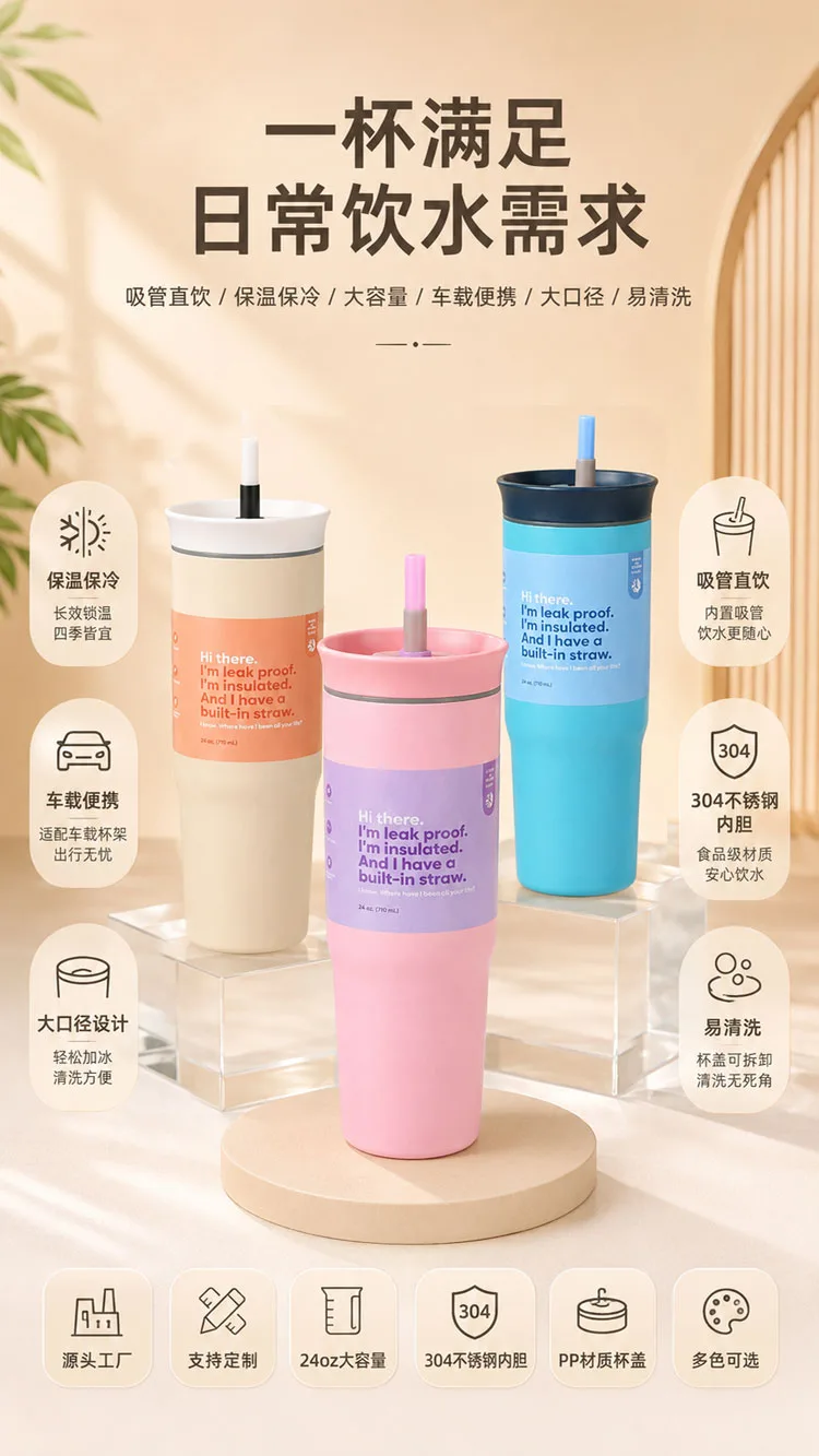 Stainless Steel Straw Tumbler detail 8