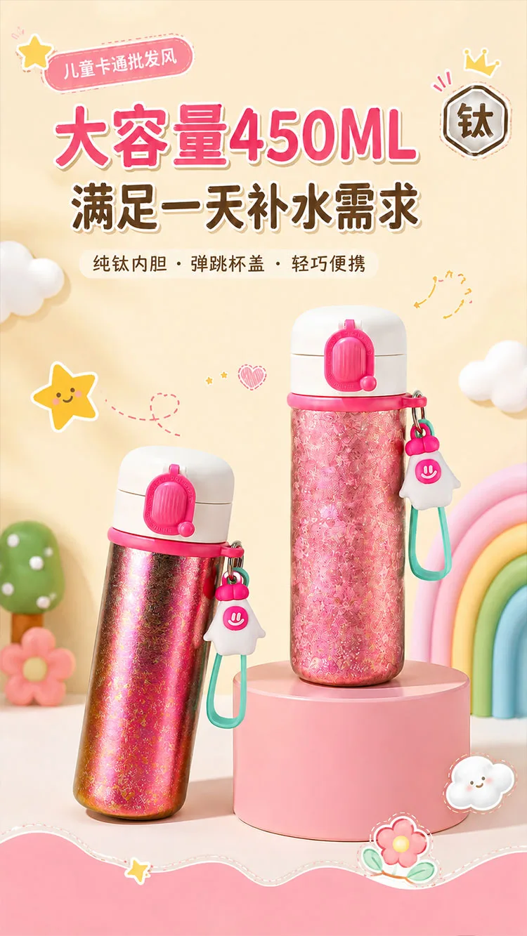 Pure Titanium Water Bottle HC-TI-007 detail 1