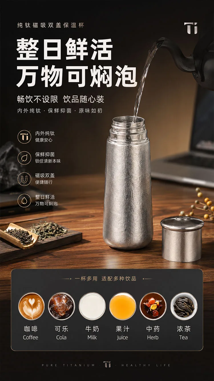Pure Titanium Water Bottle HC-TI-033 detail 4