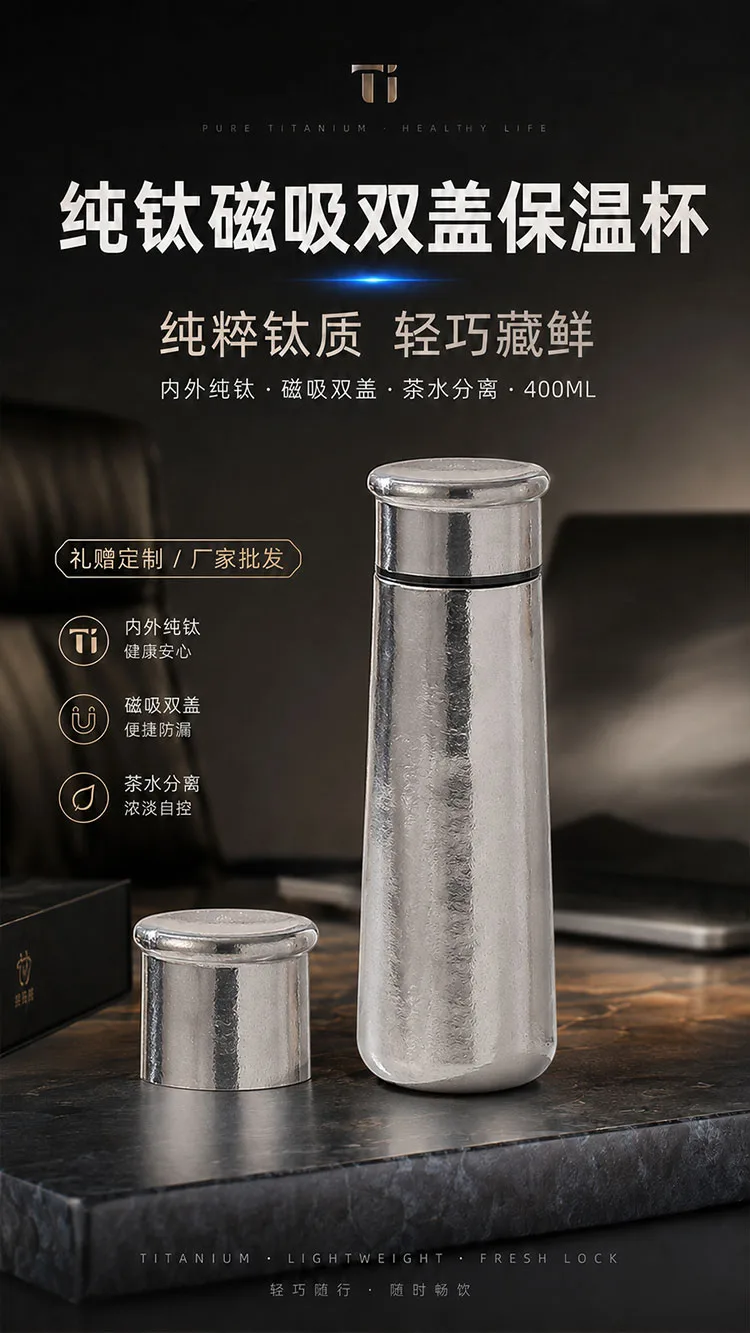 Pure Titanium Water Bottle HC-TI-033 detail 1