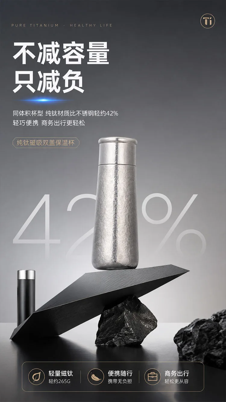 Pure Titanium Water Bottle HC-TI-033 detail 6