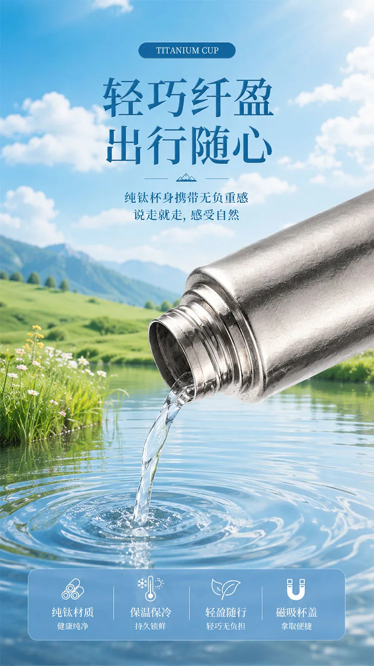 Pure Titanium Water Bottle HC-TI-036 detail 4