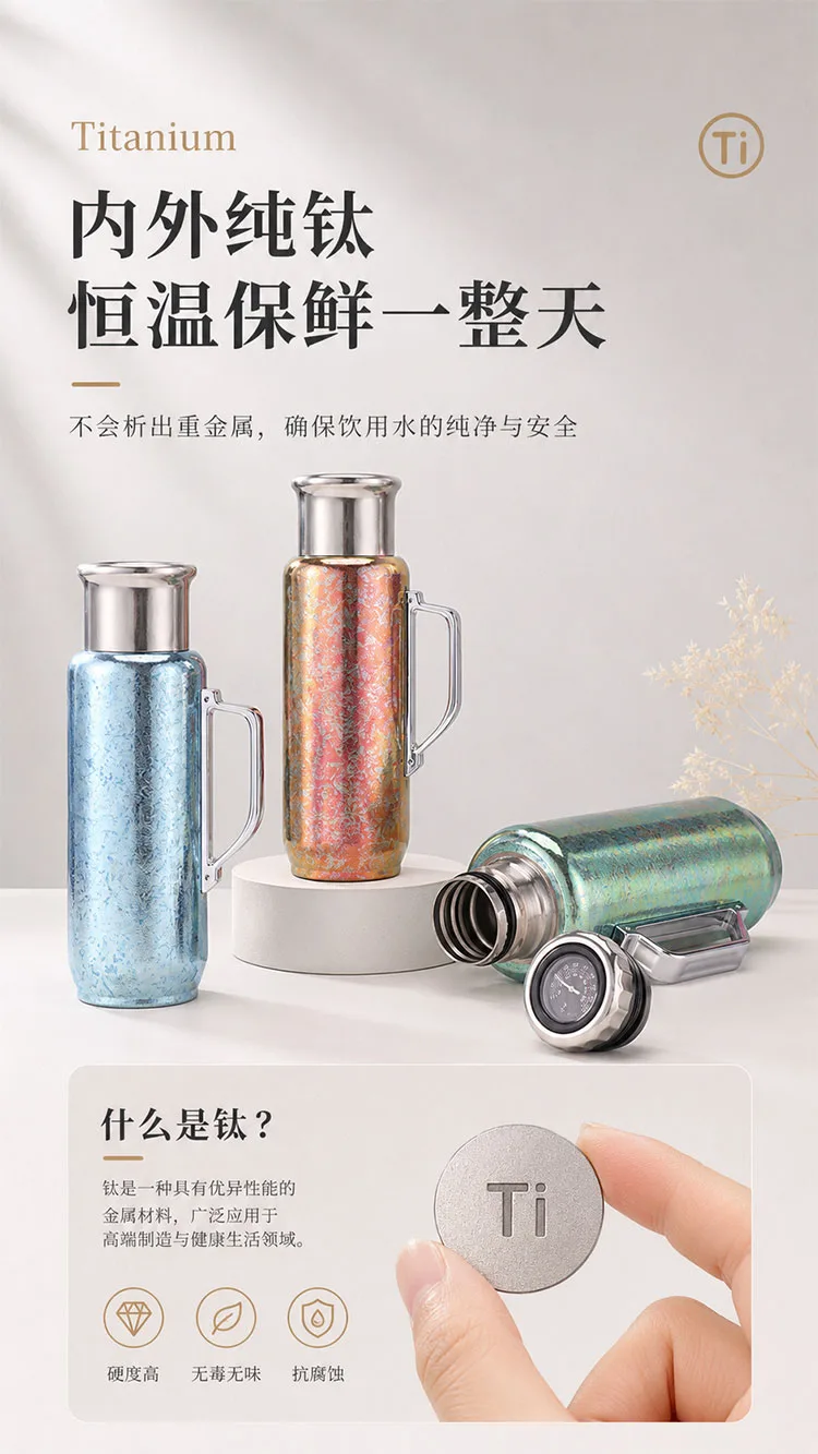 Pure Titanium Water Bottle HC-TI-037 detail 3
