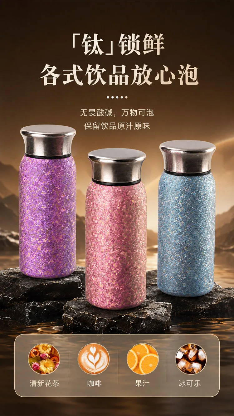 Pure Titanium Water Bottle HC-TI-040 detail 4