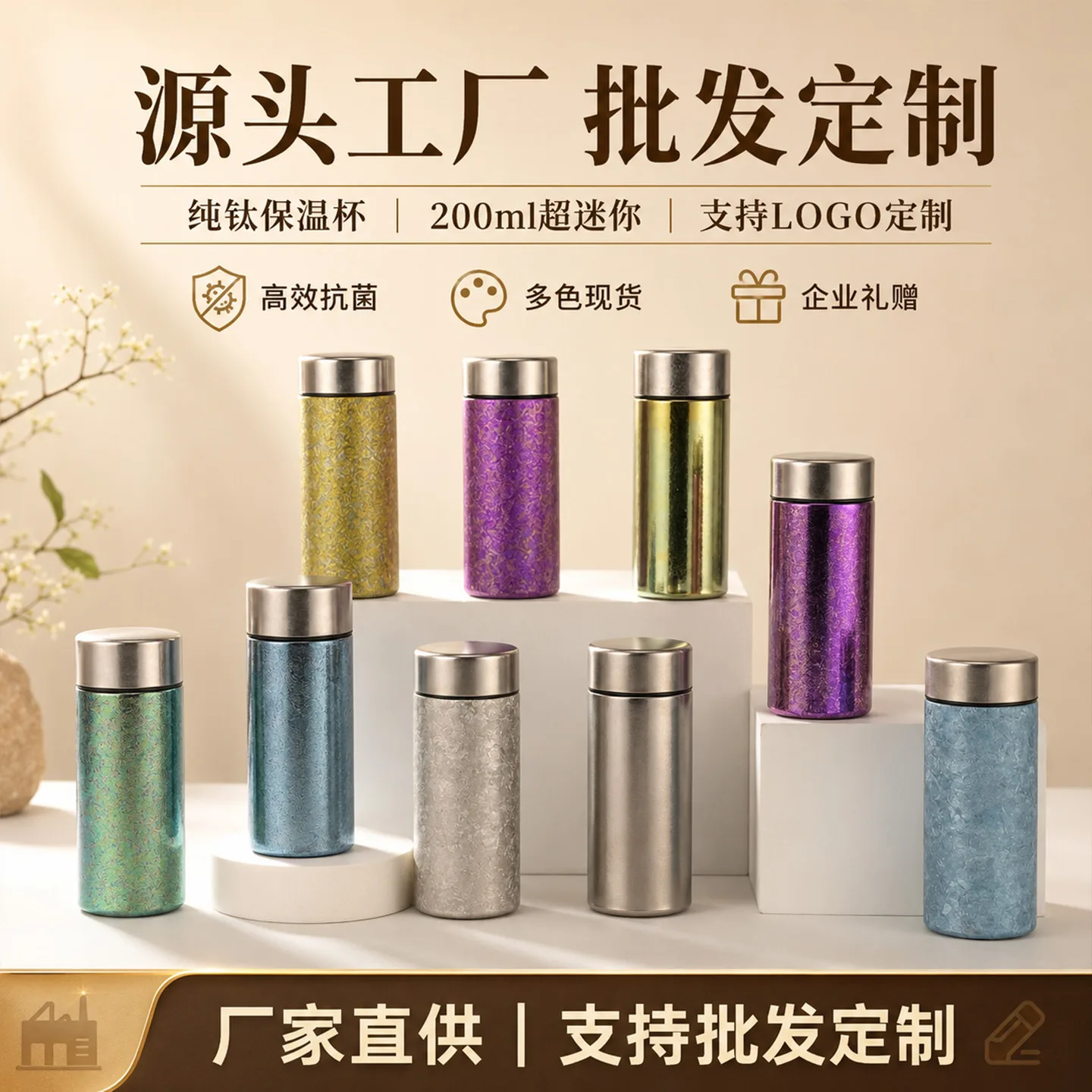 Pure Titanium Water Bottle HC-TI-053