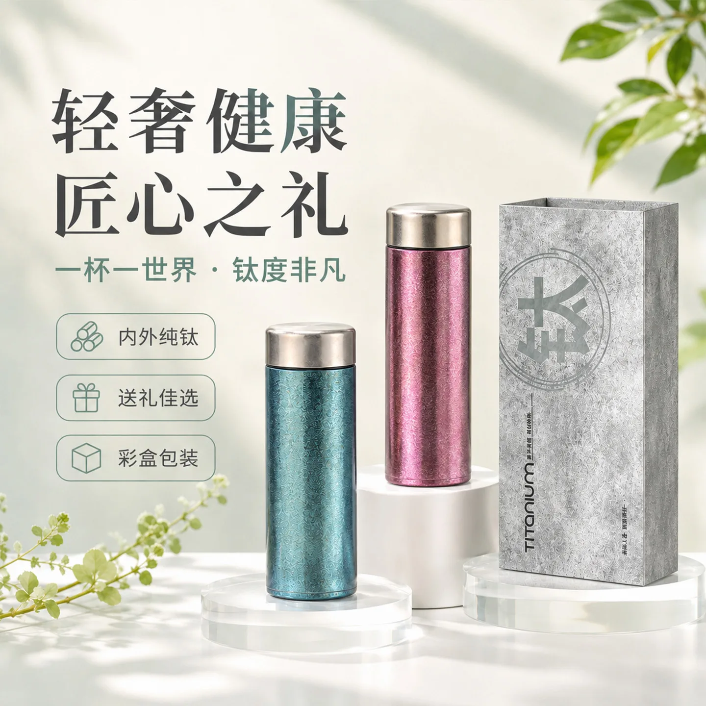 Pure Titanium Water Bottle HC-TI-054 image 3