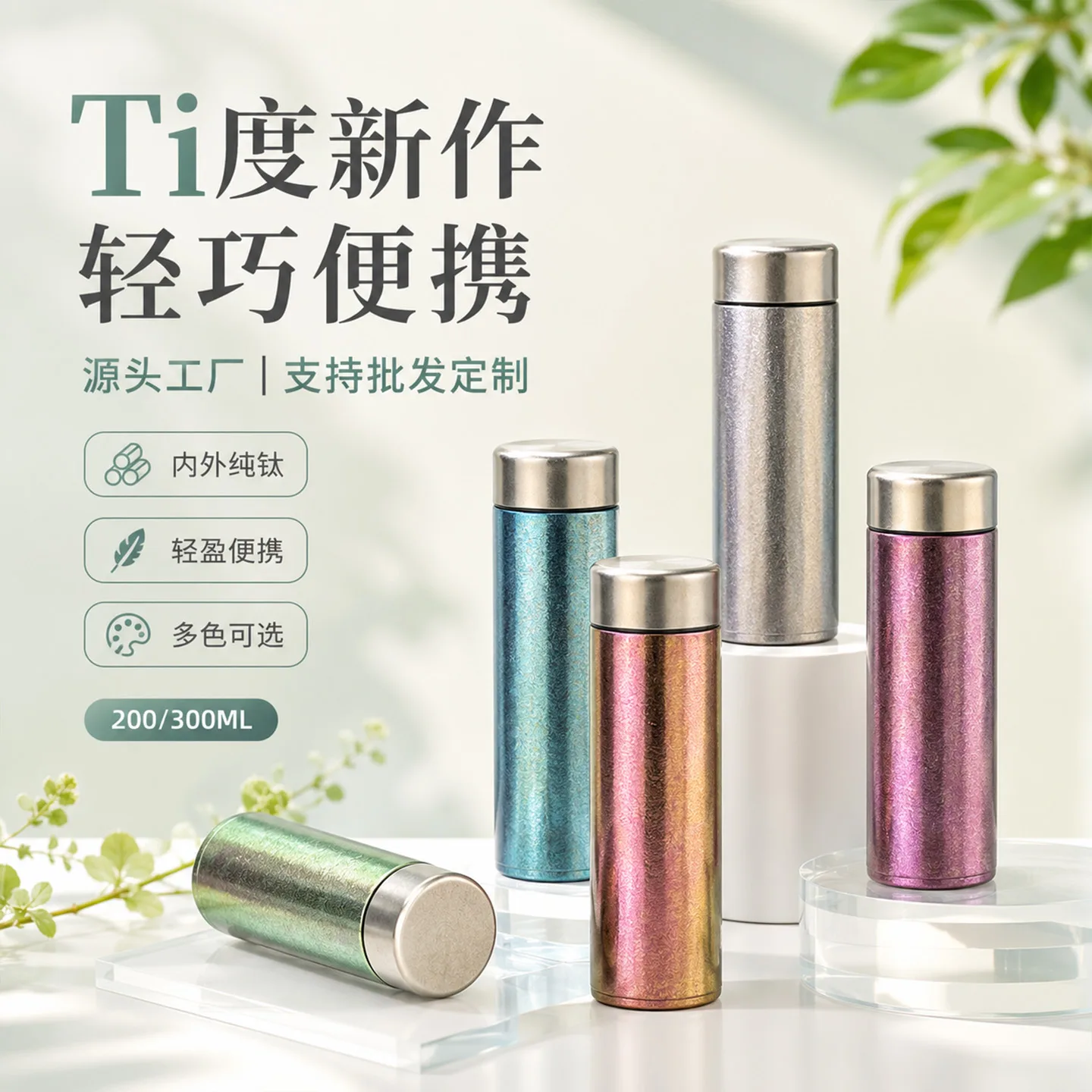 Pure Titanium Water Bottle HC-TI-054