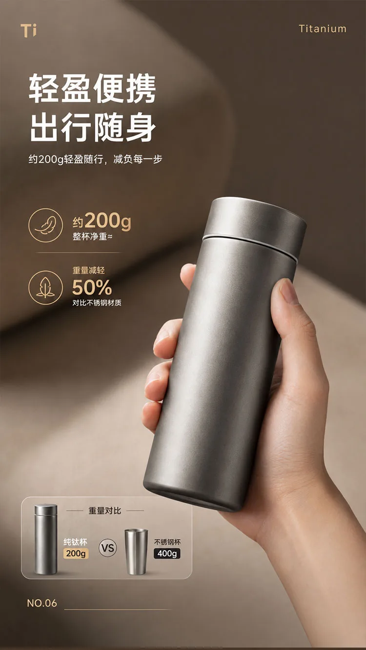 Pure Titanium Water Bottle HC-TI-076 detail 6